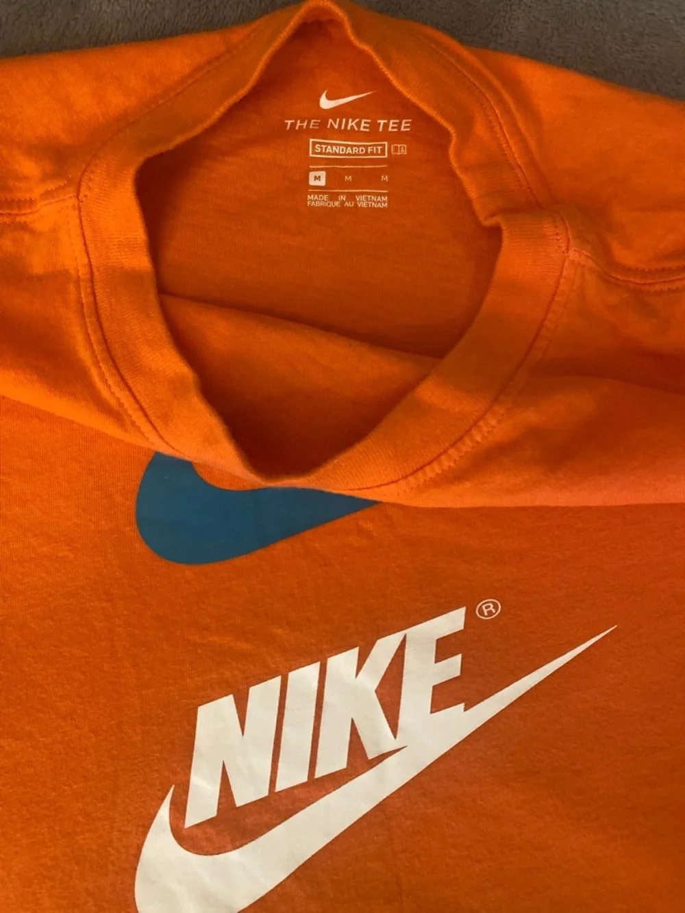 Nike Orange Logo Tee with Teal and Gray Windbreaker Set - Picture 9 of 9